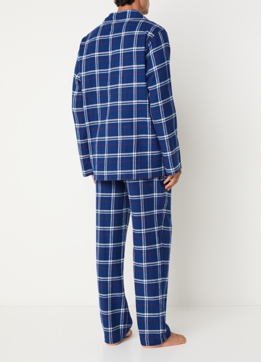 Ralph Lauren Pyjamaset met ruit dessin - achterkant royalblauw