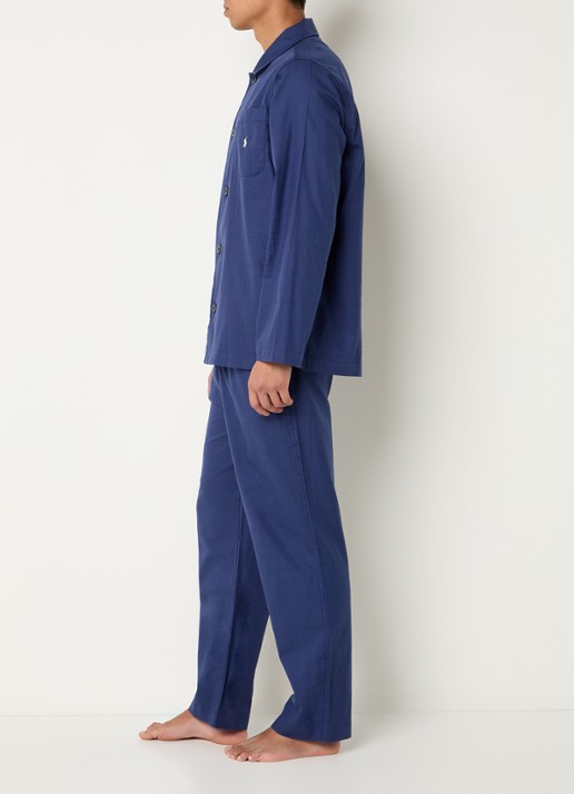 Ralph Lauren Pyjamaset met ruitdessin - voorkant 4 donkerblauw