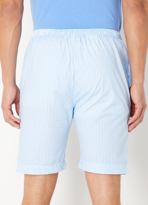 Ralph Lauren Pyjamashorts met streepprint en logo - achterkant 3 lichtblauw
