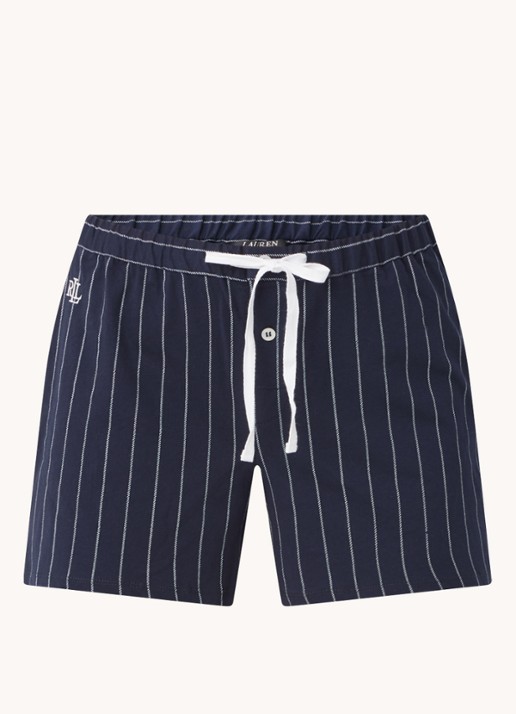Ralph Lauren Pyjamashorts met streepprint - voorkant blauw