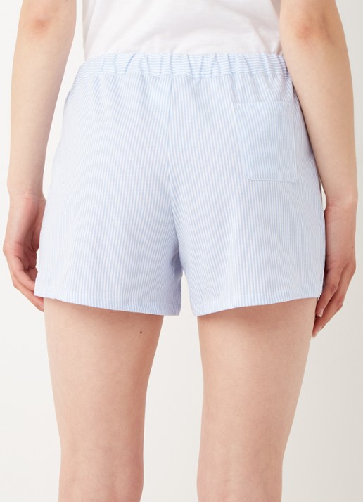 Ralph Lauren Pyjamashorts met streepprint - achterkant 2 lichtblauw