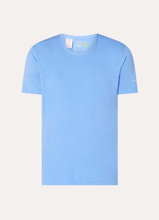 Ralph Lauren Pyjamatop met logo - voorkant blauw