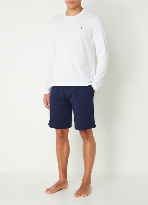 Ralph Lauren Pyjamatop met logo - voorkant 4 wit
