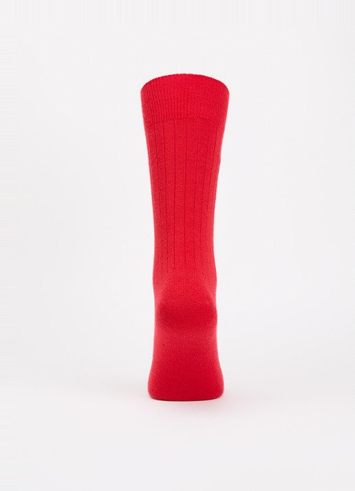 Ralph Lauren RBG Crew sokken in wolblend in 4-pack giftbox - voorkant 2 rood
