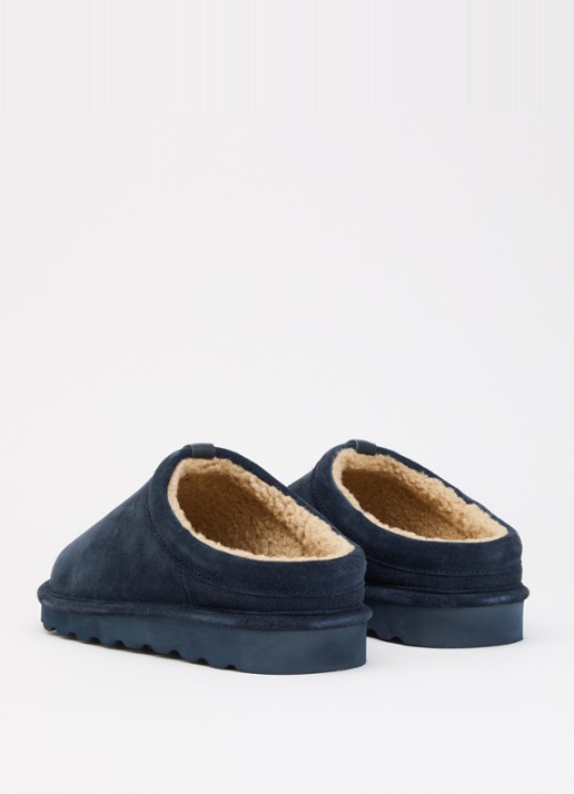 Ralph Lauren Reade clog van suède  - achterkant donkerblauw
