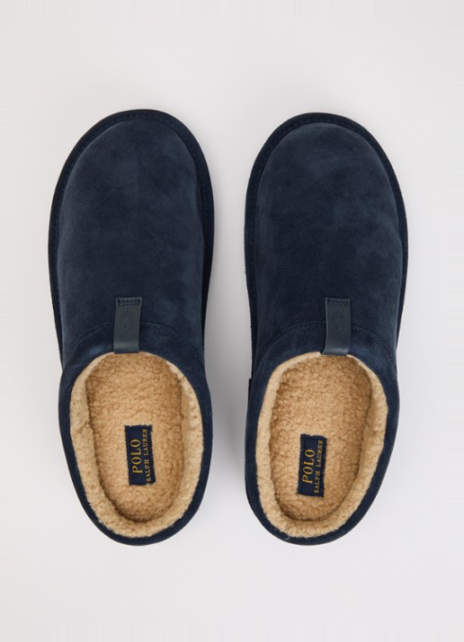 Ralph Lauren Reade clog van suède  - detail 4 donkerblauw