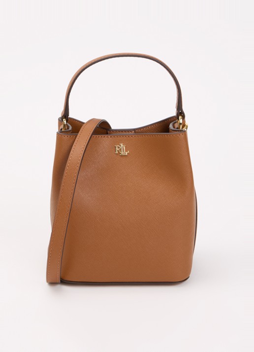 Ralph Lauren Reese handtas van leer met afneembare schouderriem
