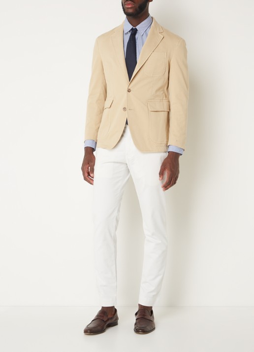 Ralph Lauren Regular fit colbert met klepzakken en borstzak - voorkant 4 beige
