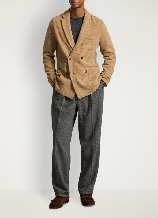 Ralph Lauren Regular fit double-breasted colbert in kasjmierblend met opgestikte zakken