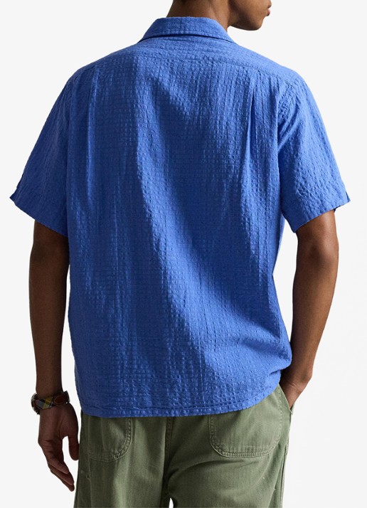 Ralph Lauren Regular fit overhemd in linnenblend met borstzak en logoborduring - achterkant 2 scottsdale blue-2woj