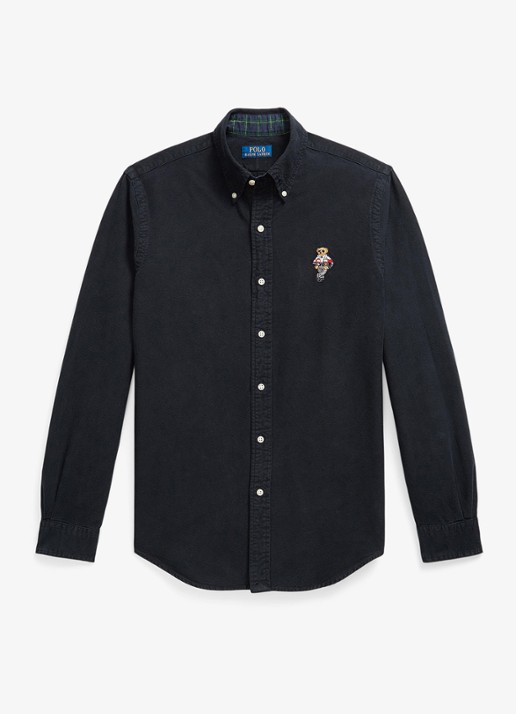 Ralph Lauren Regular fit overhemd met borduring - voorkant zwart