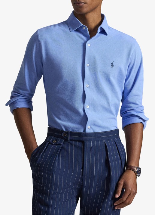Ralph Lauren Regular fit overhemd met logo - voorkant 2 canvas blue / blauw