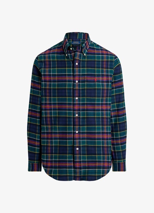 Ralph Lauren Regular fit overhemd met logo - voorkant donkergroen