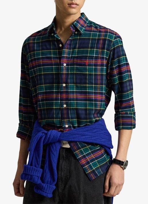 Ralph Lauren Regular fit overhemd met logo - voorkant 2 donkergroen