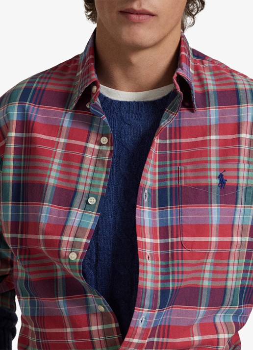 Ralph Lauren Regular fit overhemd met logoborduring - detail 2 rood