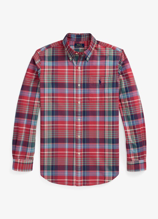 Ralph Lauren Regular fit overhemd met logoborduring - voorkant 3 rood