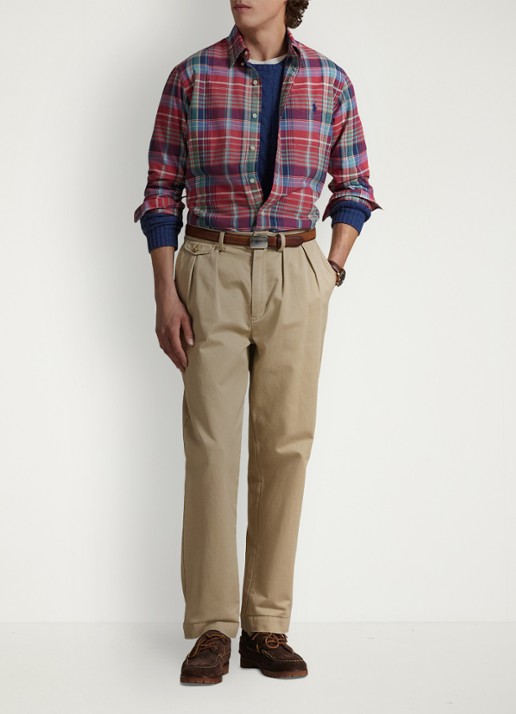 Ralph Lauren Regular fit overhemd met logoborduring - voorkant 4 rood