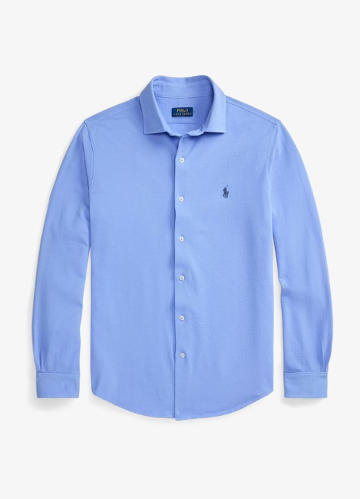 Ralph Lauren Regular fit overhemd met logoborduring - voorkant 4 canvas blue / blauw