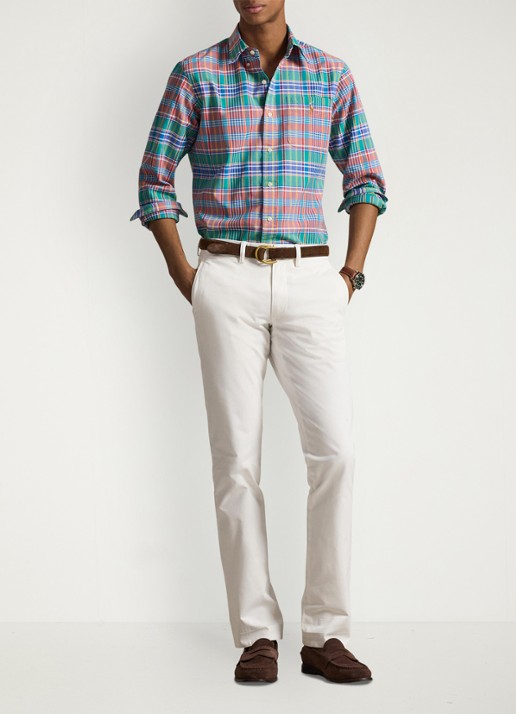 Ralph Lauren Regular fit overhemd met logoborduring - voorkant 5 oranje