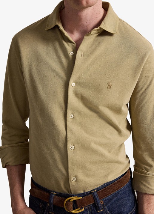 Ralph Lauren Regular fit overhemd met logoborduring - detail 4 rl khaki / khaki