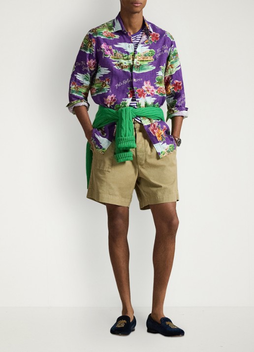 Ralph Lauren Regular fit overhemd met print - voorkant 6 paars