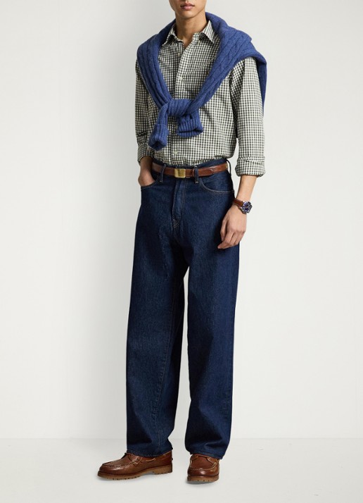 Ralph Lauren Regular fit overhemd met ruisedessin - detail grijs