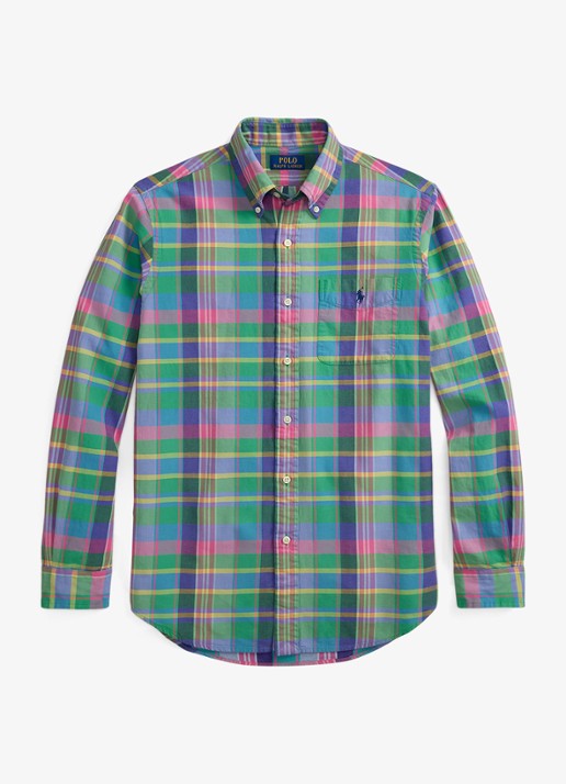 Ralph Lauren Regular fit overhemd met ruitdessin en borstzak - voorkant 2 green blue multi / groen
