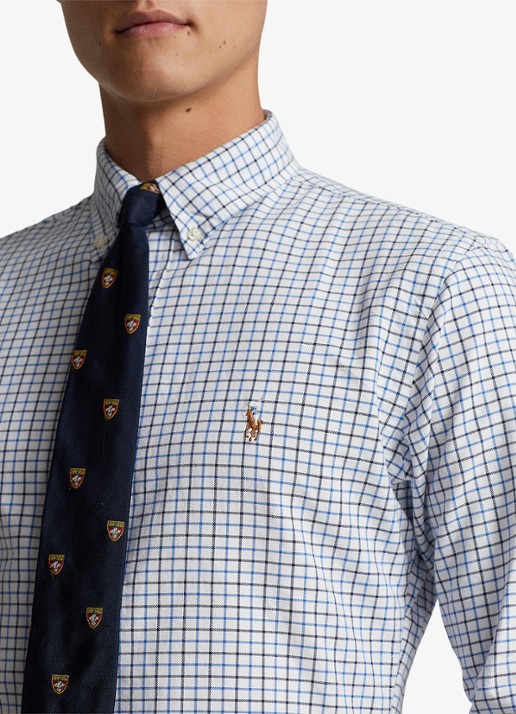 Ralph Lauren Regular fit overhemd met ruitdessin en logoborduring - detail 2 white/blue / wit