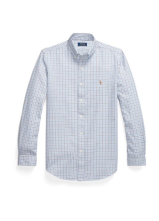 Ralph Lauren Regular fit overhemd met ruitdessin en logoborduring - voorkant 3 white/blue / wit