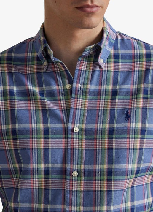 Ralph Lauren Regular fit overhemd met ruitdessin en logoborduring - detail 2 blauw