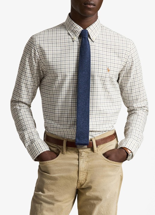 Ralph Lauren Regular fit overhemd met ruitdessin en logoborduring - voorkant 2 bruin