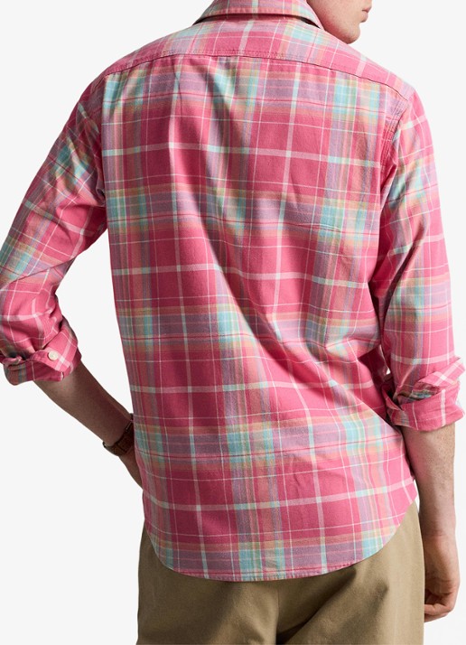 Ralph Lauren Regular fit overhemd met ruitdessin - achterkant 5 7212 pink turquoise multi-zyit
