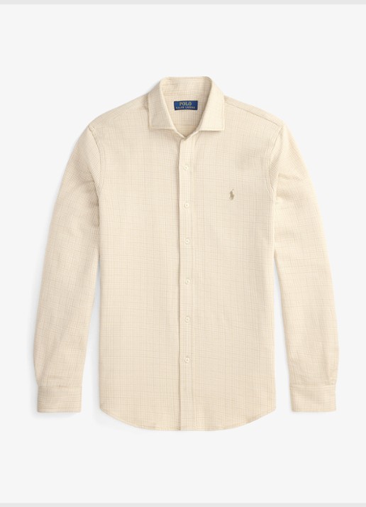 Ralph Lauren Regular fit overhemd met ruitdessin - voorkant glen plaid-sand dune/white-zypl