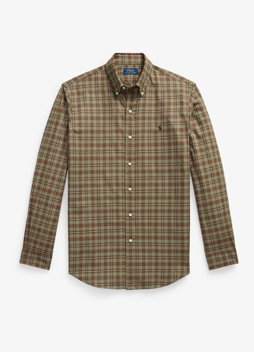 Ralph Lauren Regular fit overhemd met ruitdessin - voorkant 7368 brown turquoise multi / bruin