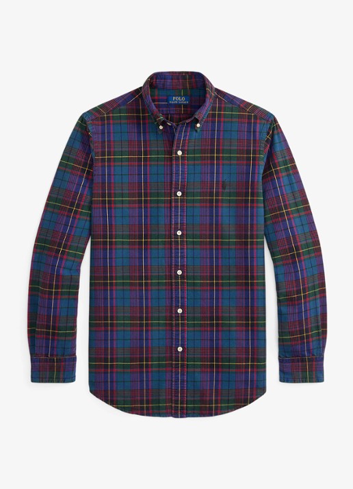 Ralph Lauren Regular fit overhemd met ruitdessin - voorkant 7436 green jewel blue multi / groen