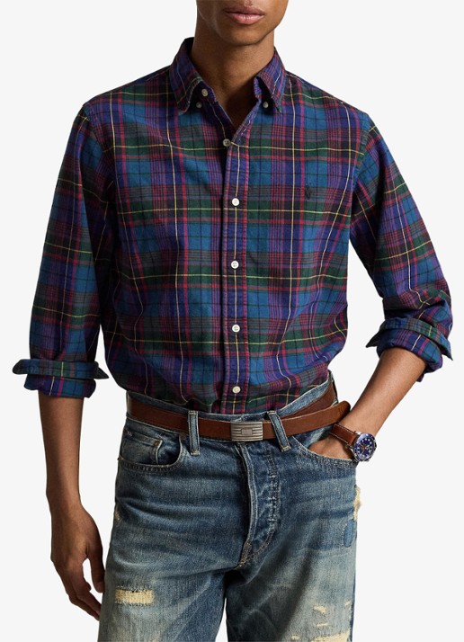 Ralph Lauren Regular fit overhemd met ruitdessin - voorkant 2 7436 green jewel blue multi / groen