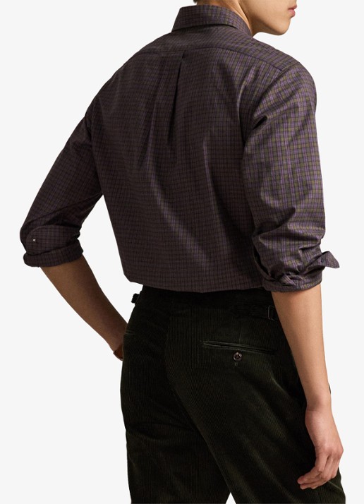 Ralph Lauren Regular fit overhemd met ruitdessin - achterkant 7364 olive lavender multi / olijfgroen