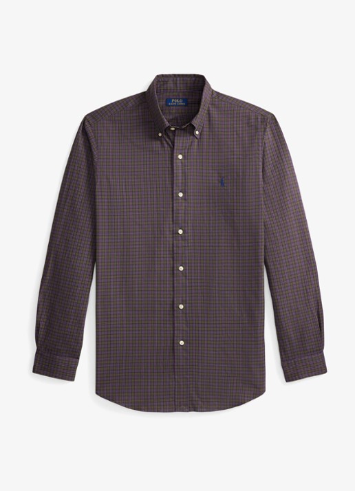 Ralph Lauren Regular fit overhemd met ruitdessin - voorkant 4 7364 olive lavender multi / olijfgroen