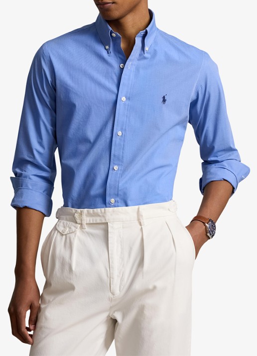 Ralph Lauren Regular fit overhemd met streepprint - detail blue end on end