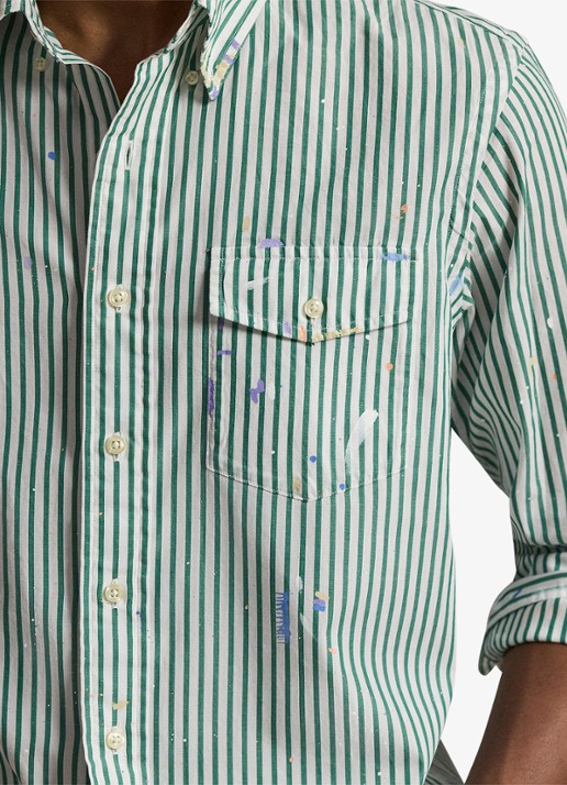 Ralph Lauren Regular fit overhemd met streepprint - detail 5 7032 valley paint splatter / lichtgroen