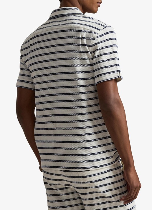 Ralph Lauren Regular fit overhemd met streepprint - achterkant 3 pale cream/newport navy-zyrs