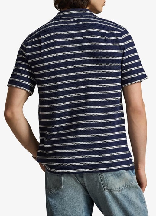 Ralph Lauren Regular fit overhemd met streepprint - achterkant 3 newport navy/pale cream-zyrr