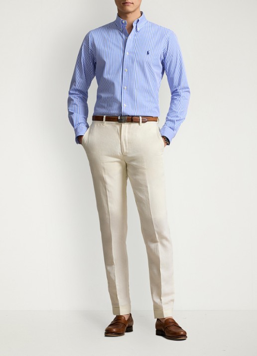 Ralph Lauren Regular fit overhemd met streepprint - voorkant 5 4655h light blue