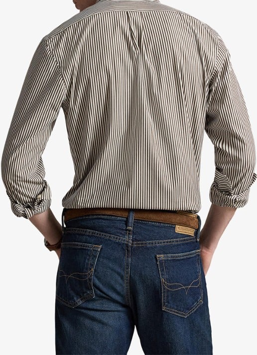 Ralph Lauren Regular fit overhemd met streepprint - achterkant 5 4655ag nutmeg brown