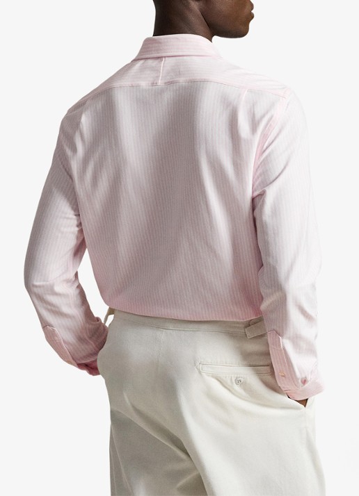 Ralph Lauren Regular fit overhemd met streepprint - achterkant 5 white/carmel pink / roze