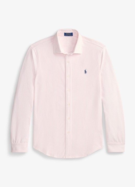 Ralph Lauren Regular fit overhemd met streepprint - voorkant white/carmel pink / roze