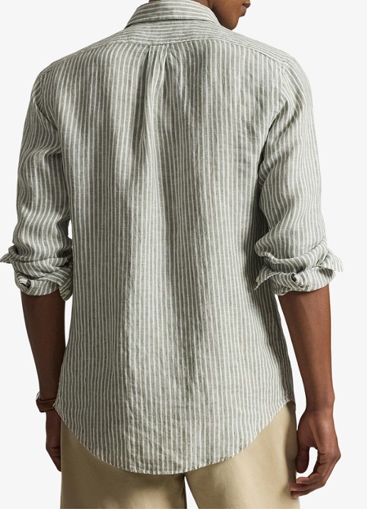 Ralph Lauren Regular fit overhemd van linnen met streepprint - achterkant 3 5137h garden trial white-zyen