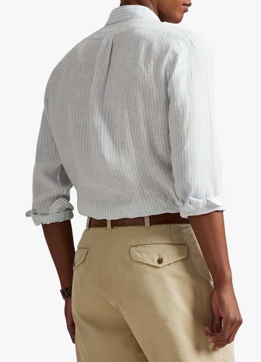 Ralph Lauren Regular fit overhemd van linnen met streepprint - achterkant 5 7188a white blue-zyk9