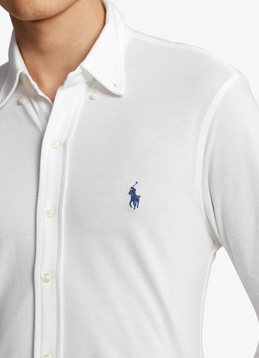 Ralph Lauren Regular fit overhemd van piqué katoen - detail 5 white / wit