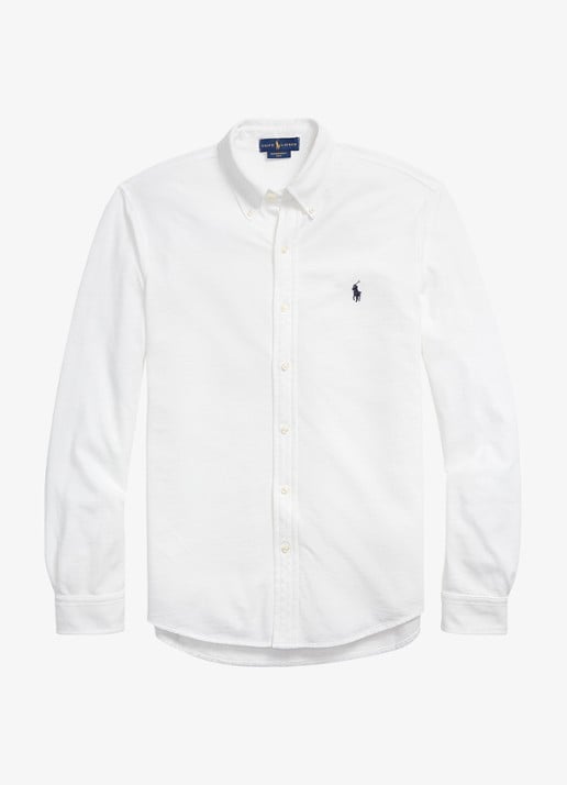 Ralph Lauren Regular fit overhemd van piqué katoen - voorkant white / wit